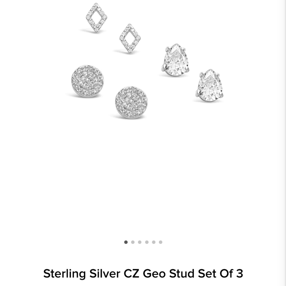 Sterling Forever CZ Geo Studs (set of 3)